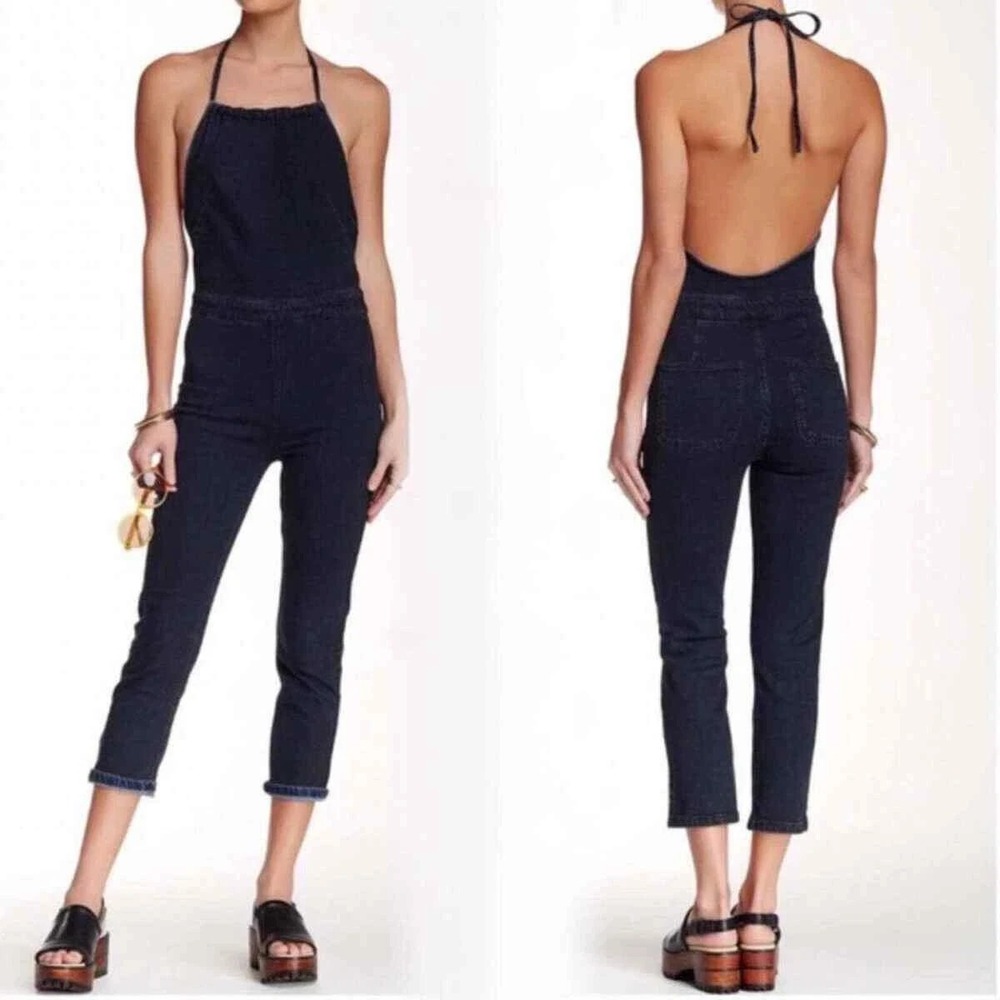 NEW Free People Hearts on Fire Halteralls Jumpsuit Overalls SIZE 0